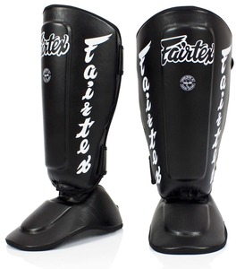Precio al por mayor Nuevo estilo Protector de espinilla Fairtex de cuero PU negro para entrenamiento de kickboxing en todas las estaciones - Product Image 1