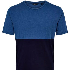 OEM vente en gros bleu coton polyester t-shirts unisexe t-shirt impression personnalisée logo tricoté sérigraphie t-shirt pour hommes - Product Image 5