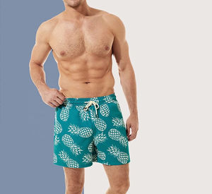 Shorts de Playa para Hombre de Alta Calidad, con Logotipo Personalizado, Sublimados, Trajes de Baño Casuales, Tejidos, Sólidos, Estilo Urbano - Product Image 2