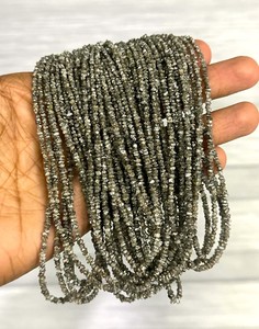 Perles de diamant brun naturel non taillées 2mm 3mm certifiées, perles de diamant brut pour la fabrication de bijoux, brins de 16 pouces en vrac - Product Image 3