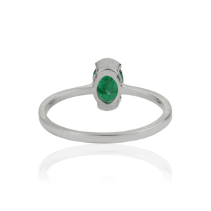 Wholesale Natural Gemstone High Quality <b>Emerald</b> Single Stone Half Bezel Setting 925 Sterling <b>Silver</b> <b>Ring</b> For Women's - Product Image 6