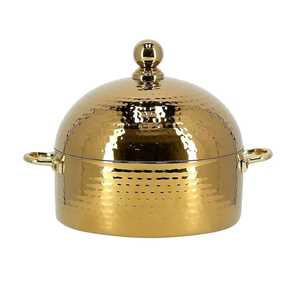 Brushed Stainless Steel Chafing Dish Geometric Triangle Cutout Stand Food Warmer Dome Lid <b>Buffet</b> <b>Server</b> For Hotel Restaurant - Product Image 4