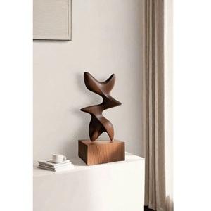 Vase en bois sculpté créatif, support à fleurs décoratif en bois fait main de qualité supérieure pour les intérieurs modernes et luxueux - Product Image 1