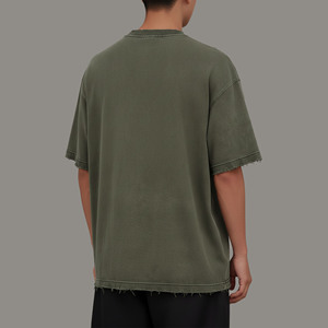OEM Cotton Worsted Loose Fit Heavyweight T-<b>Shirt</b> <b>Men</b> Streetwear Style <b>Silk</b> Screen Printed Custom Logo Eco-Friendly Quick Dry - Product Image 3