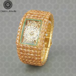 Montre de luxe pour homme Charm Jewells en acier inoxydable, cadran de 40 mm, verre cristal, bracelet de 20 cm, mouvement mécanique, résistance à l'eau 10 bars - Product Image 1