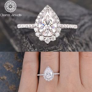 Bague de fiançailles en moissanite taille coussin en argent et or rose Charm_Jewells, sertie de griffes, certifiée IGI, pour femme, alliance romantique - Product Image 4
