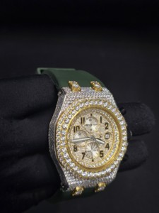 Nouvelle montre de luxe en or blanc avec moissanite et cadran numéroté, bracelet en caoutchouc, cadeau idéal pour homme - Product Image 3