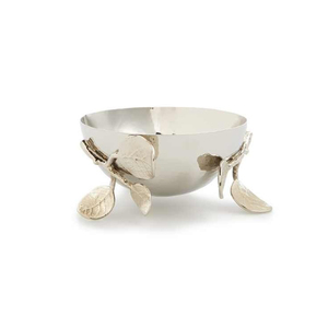 Cuenco de metal martillado con diseño de orquídea, elegante soporte de hojas botánicas, plato de servicio plateado para decoración de hogares de lujo, hoteles y eventos - Product Image 2