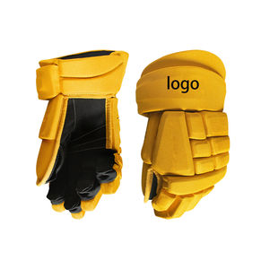 White Ice Hockey Gloves With Black Palm <b>Hook</b> And Loop Closure Durable Nylon Material Universal Fit - Product Image 5