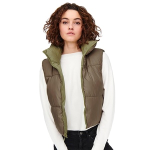 Chaqueta Corta Personalizada de Estilo Urbano para Mujer, Diseño Liso, Chaqueta sin Mangas para Mujer, Ajuste Regular, Cómoda y Resistente - Product Image 3