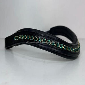 Diamante negro azabache personalizado, banda de piel auténtica con forma curvada acolchada para cejas de caballo, banda resistente y brillante - Product Image 4