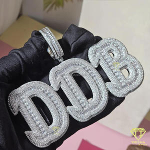 Collar con Nombre Personalizado de Diamante Moissanite de Lujo, Colgante Hip Hop, Regalo de Joyería - Product Image 6