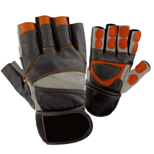 Half <b>Finger</b> Gym Gloves PU Leather Breathable Non Slip Adjustable Wrist <b>Strap</b> Weight Lifting Unisex Black Green - Product Image 6