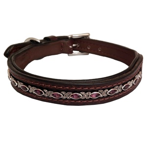 ปลอกคอสุนัขหนังแท้100% มีโซ่โลหะสำหรับตกแต่งขายส่งผู้ผลิตปลอกคอสุนัข - Product Image 2