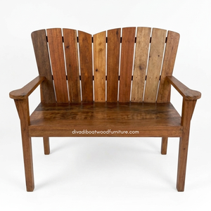 Handcrafted Rustic Wooden Two <b>Seat</b> Natural Sofa Reclaimed Boat Wood Eco-Friendly Indoor Outdoor Hotel Villa Home Furniture - Product Image 1