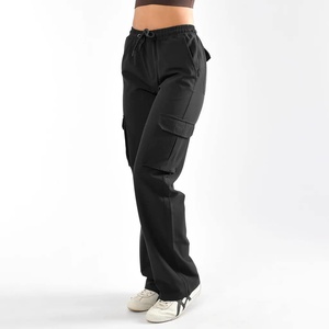 Pantalones Deportivos Anchos de Nylon/Algodón para Mujer, Estilo Hip Hop, Color Negro, Diseño Coreano, Joggers Holgados, Pantalones Cargo - Product Image 1