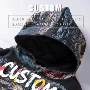 เสื้อฮู้ดดี้ทรงบ็อกซี่ขนาดใหญ่พิเศษแบบซิป วินเทจวอช ผ้าหนา ล้างสีแบบแอซิดวอช สไตล์ดิสเทรส สตรีทแวร์ - Product Image 6