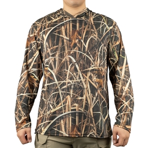 Vente en gros de t-shirts à manches longues pour hommes en polyester 100% à séchage rapide, imprimés sur mesure, UPF50+, camouflage, pour la chasse, la pêche, la randonnée - Product Image 2