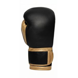 Gants de boxe noirs et dorés professionnels à lacets, équipement de combat de haute qualité pour la boxe de compétition. - Product Image 3