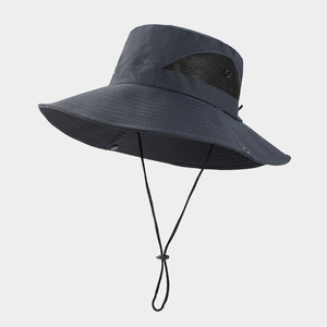 <b>Men</b> Women Wide Brim Bucket <b>Hat</b> Foldable Mesh <b>Sun</b> Visor for Gardening Beach Travel Unisex Summer Safari <b>Hat</b> with Neck Cord - Product Image 2