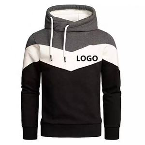De moda llano hip hop streetwear suéter de bloque de color de los hombres sudaderas con capucha - Product Image 1