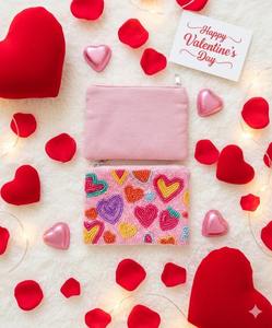 กระเป๋าซิปปักลายทำมือประดับลูกปัด กระเป๋าใส่เหรียญขนาดใหญ่ จุของได้เยอะ  กระเป๋าถือลำลองทันสมัยประดับลูกปัดเม็ดเล็ก - Product Image 5