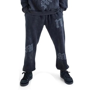 Conjuntos de Sudadera y Pantalones Deportivos con Parches Desgastados, Conjuntos Deportivos Vintage Personalizados, Conjuntos Deportivos con Efecto Ácido, Pantalones Deportivos y Sudaderas con Capucha para Hombre - Product Image 5