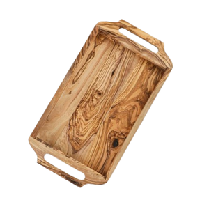 Grands plateaux de service rectangulaires en bois d'acacia brun pour biscuits et collations, idéaux pour les charcuteries - Product Image 1