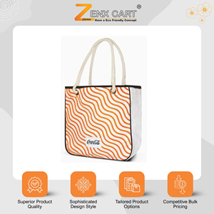 Custom <b>Print</b> Option & Eco-Friendly Modern Design Canvas Shopping Bags <b>Large</b> Size Letter <b>Print</b> Grocery Tote Bags at Best Price - Product Image 2