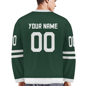Maillots de hockey sur glace professionnels à manches longues, légers, en tissu doux, à séchage rapide, avec impression personnalisée du nom et du logo de l'équipe, très demandés - Product Image 2