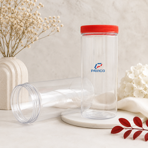 Pot en plastique PET transparent rond de 480 ml avec bouchon à vis pour l'emballage d'aliments secs, fabricant au Vietnam - Product Image 3