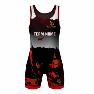 Singlet de Lucha Libre Personalizado para Hombre, con Nombre de Equipo, Impresión por Transferencia de Calor, Spandex/Poliéster, Absorbe la Humedad, Elástico, Corte Regular Ajustado - Product Image 1