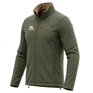 Veste d'hiver softshell personnalisée pour étudiants avec couleurs vertes de l'école, tissu coupe-vent imperméable et logo brodé - Product Image 6