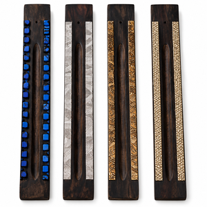 Juego de Porta Incienso de Madera de Acacia Hecho a Mano, 4 Quemadores de Varillas Tallados, Decoración Rústica, Venta al por Mayor, OEM, ODM, Marca DECORYUG, Envío Rápido - Product Image 4