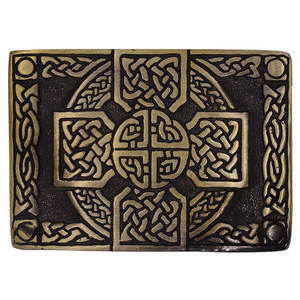 Hebilla de cinturón de alta calidad con nudo entrelazado celta, acabado cepillado antiguo / Hebilla de kilt de herencia escocesa - Product Image 1