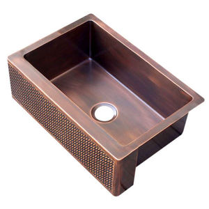 Fregadero de cocina de cobre antiguo hecho a mano, de un solo tazón, para granja, fregadero de preparación de cobre para bar, fregadero bajo encimera de cobre hecho a mano para hoteles - Product Image 1