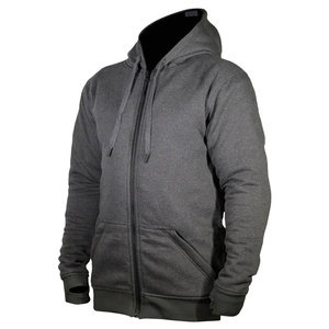 Men's Black Hooded Zipper Sweatshirt Regular Fit Solid Color Casual French Terry <b>Jacket</b> with Green Accents Autumn Wear - Product Image 4
