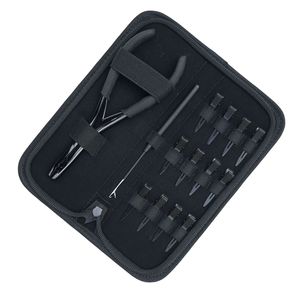 Hair Extension Tools Kit Micro Beads Crimping Plier Pulling Loop Tools Sectioning Clips Rexine Case Microlinks Micro Ring I-Tip - Product Image 6