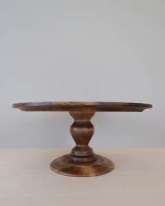 Rustic Farmhouse Dessert Stand Wooden Cake <b>Platter</b> with Burning Vintage Look for Party Buffet and Table Decoration - Product Image 2