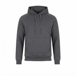 New Arrivals Custom Logo Men's Dark Gray Hooded Fleece Tracksuit Casual Solid Color Sweatshirts and Sweatpants Sets Autumn Wear - Product Image 3