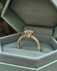 Igi/gia แล็บปลูกวินเทจ14K สีขาวทองแต่งงาน/หมั้นแหวนเพชรสำหรับทุกเพศของขวัญงานปาร์ตี้ครบรอบลูกแพร์ตัดเพชร - Product Image 2