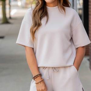 Women Winter Mockneck Long Sleeve Pullover Sweatshirt <b>Top</b> Lightweight Stretch Eco-Friendly Breathable <b>Mock</b> <b>Neck</b> 100%Cotton - Product Image 6