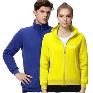 Unisex Fleece <b>Jacket</b> Solid Color Stand Collar Zipper Embroidered Logo Casual Autumn Wear Regular Fit - Product Image 6