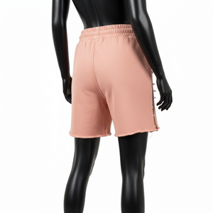 Shorts de mujer de alta calidad en algodón y poliéster, con forro polar, elásticos, cómodos, con dobladillo deshilachado, detalle de cremallera y logotipo personalizado. - Product Image 1