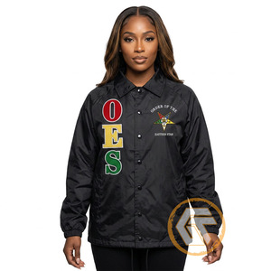 Chaqueta de Verano Personalizada Eastern Star 100% Poliéster Bordada en la Parte Delantera Impermeable y Transpirable de Alta Calidad, Prenda Griega - Product Image 4