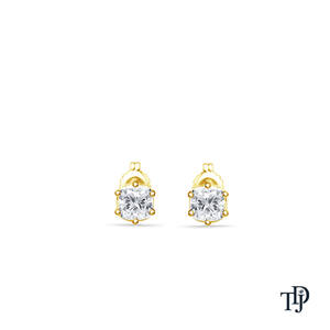 Pendientes de Diamantes Cultivados en Laboratorio con Corte Cojín de Seis Puntas en Oro de 14K - Product Image 1