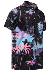 Chemises polo pour hommes à imprimé tropical, vente en gros OEM. Fabrication de vêtements de golf sur mesure de haute qualité et faibles quantités minimales de commande pour les marques de mode. - Product Image 4