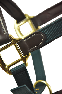 Indian Leather Comfort Horse Show Halter Head Collar Full BRASS Fitting - Product Image 6