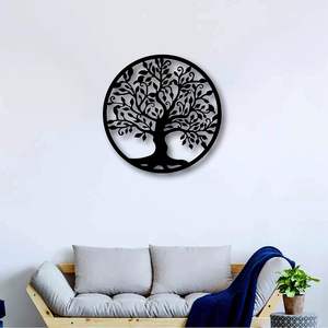 Décoration murale personnalisée en métal Arbre de Vie avec nom sur mesure, plaque décorative ronde - Product Image 4