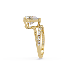 14K Pure Gold Engagement <b>Rings</b> 1CT 2CT 3CT IGI Certified Heart Solitaire Lab Grown Diamond Open wrap Fine Jewelry Bridal <b>Rings</b> - Product Image 4